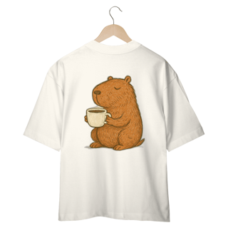 Nome do produto Camiseta Oversized “Capivara do Café”