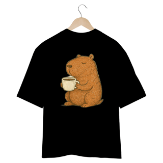 Nome do produto Camiseta Oversized “Capivara do Café”