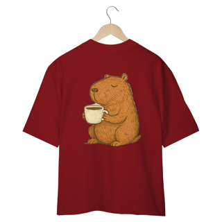Nome do produto Camiseta Oversized “Capivara do Café”