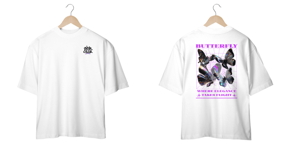 Camisa Oversized  Streetwear - Butterfly Elegance