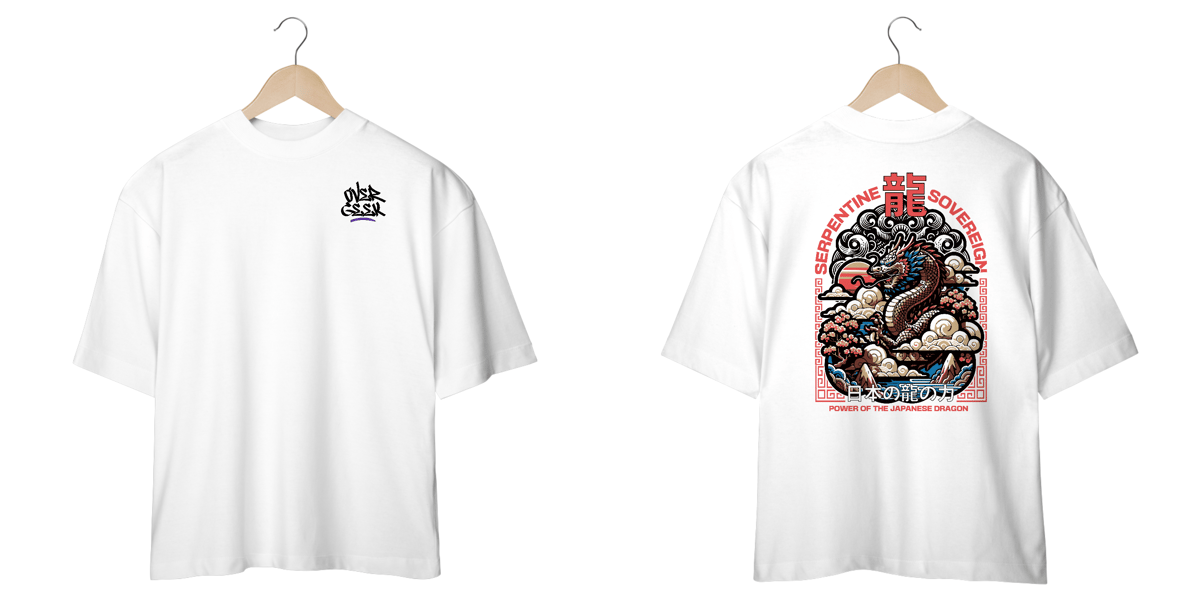 Nome do produto: Camisa Oversized Streetwear - Power Japonese Dragon