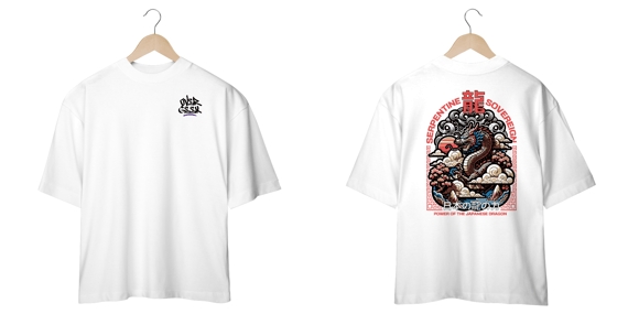 Camisa Oversized Streetwear - Power Japonese Dragon