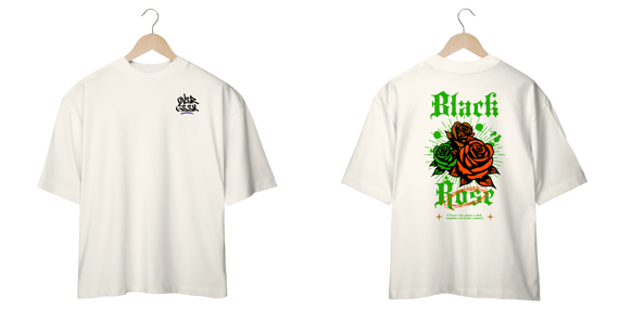 Camisa Oversized Streetwear - Black Rose