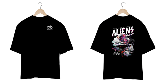 Camisa Oversized Streetwear - Alien was HERE