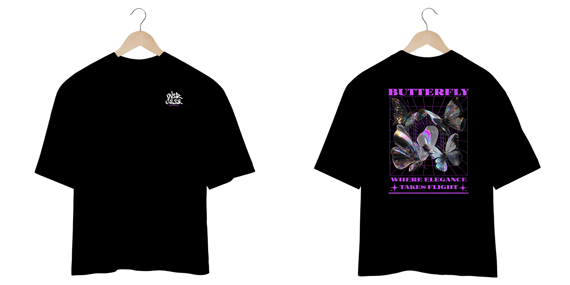 Camisa Oversized  Streetwear - Butterfly Elegance