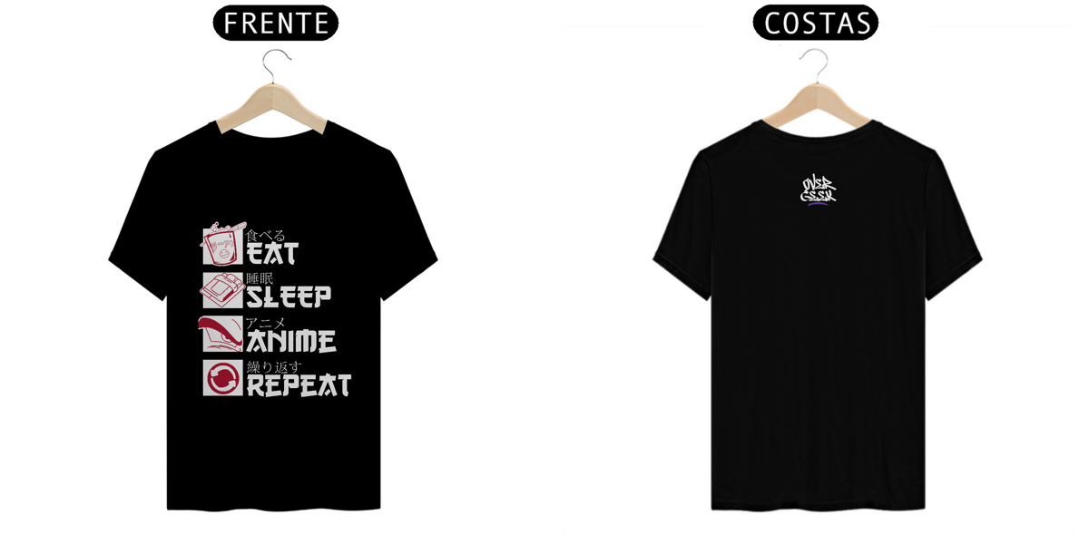 Nome do produto: T-Shit Prime Eat, Sleep, Anime, Repeat.