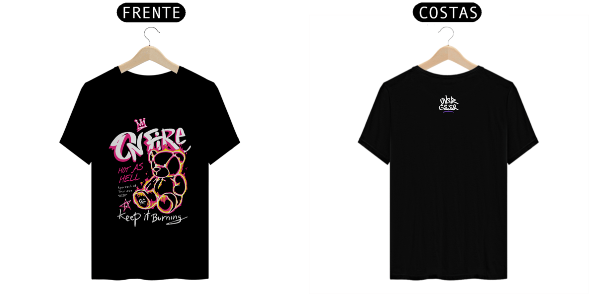 Nome do produto: T-Shit Prime Streetwear - Bear On Fire
