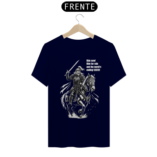 Nome do produtoCamiseta Cavalguem Agora! – Nerd Sideral Marcha para o Fim do Mundo
