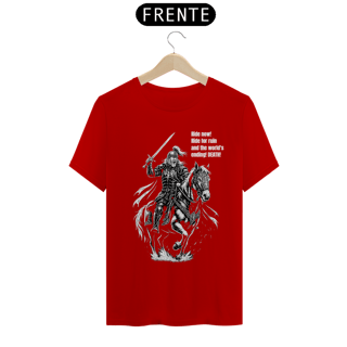 Nome do produtoCamiseta Cavalguem Agora! – Nerd Sideral Marcha para o Fim do Mundo