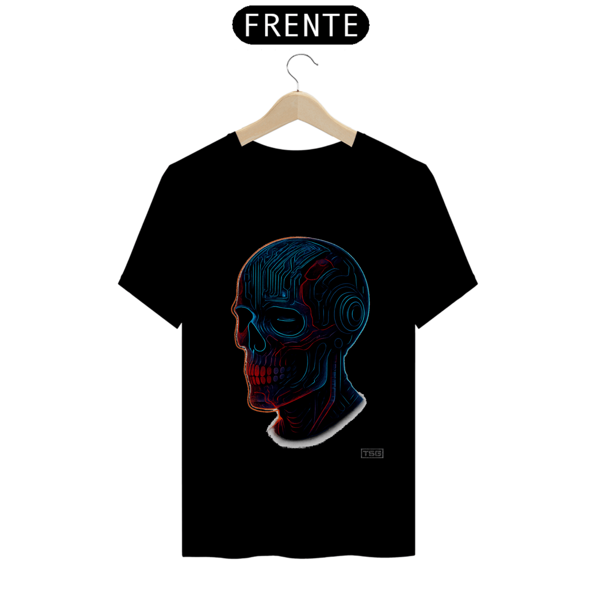 Nome do produto: Camiseta TSG - Caveira Cibernética (T-Shirt Quality)