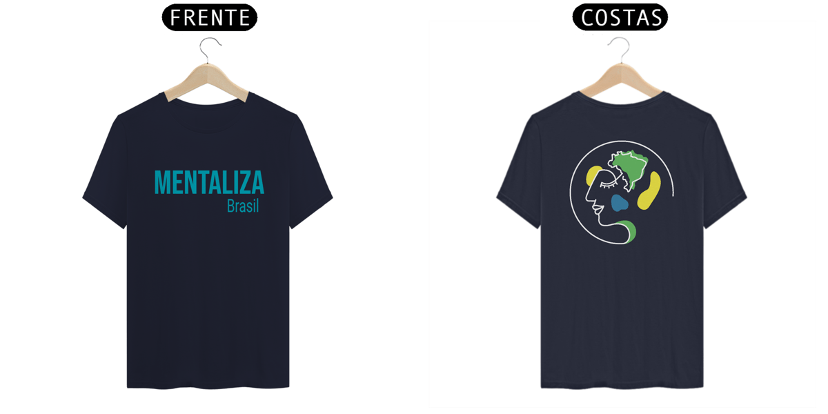Nome do produto: Camiseta clássica com logo - Mentaliza azul piscina