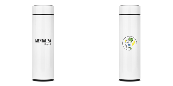 Garrafa Térmica com logo - Mentaliza preto