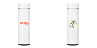 Garrafa Térmica com logo - Mentaliza laranja