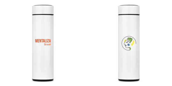 Garrafa Térmica com logo - Mentaliza laranja
