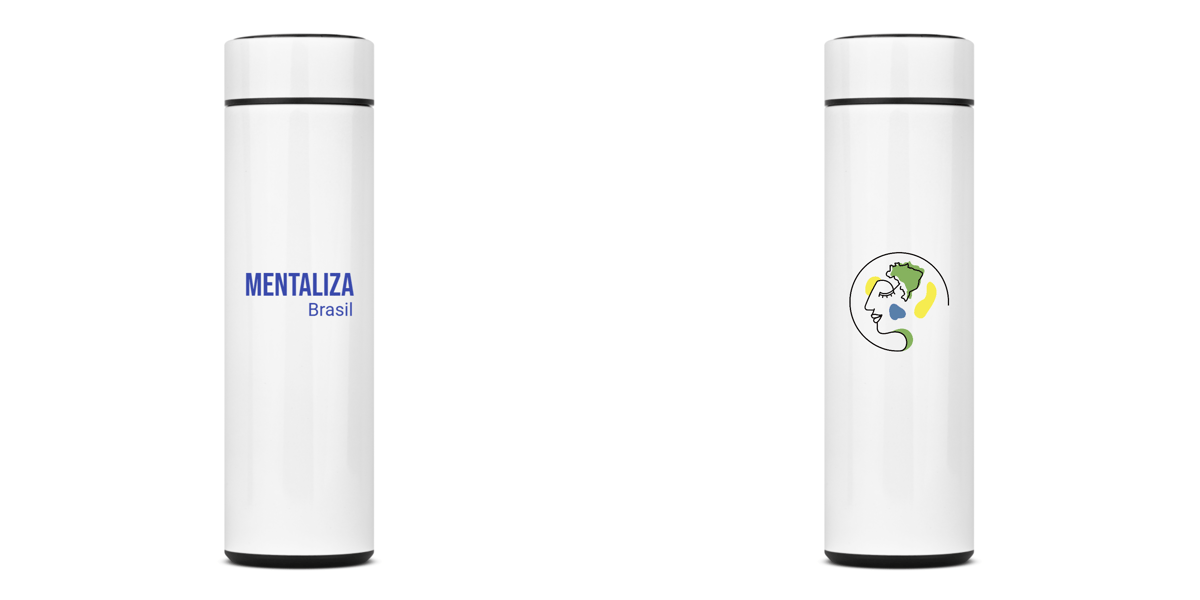 Nome do produto: Garrafa Térmica com logo - Mentaliza azul marinho