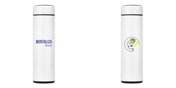Garrafa Térmica com logo - Mentaliza azul marinho