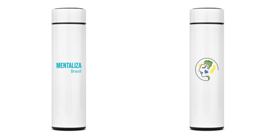 Garrafa Térmica com logo - Mentaliza azul piscina