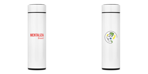 Garrafa Térmica com logo - Mentaliza vermelho
