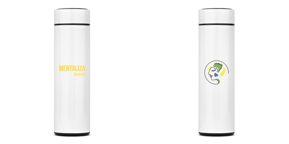 Garrafa Térmica com logo - Mentaliza amarelo