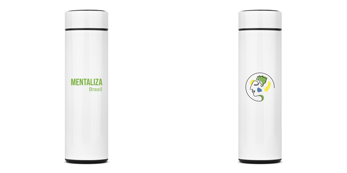 Nome do produto: Garrafa Térmica com logo - Mentaliza verde