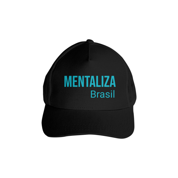 Boné com tela - Mentaliza azul piscina