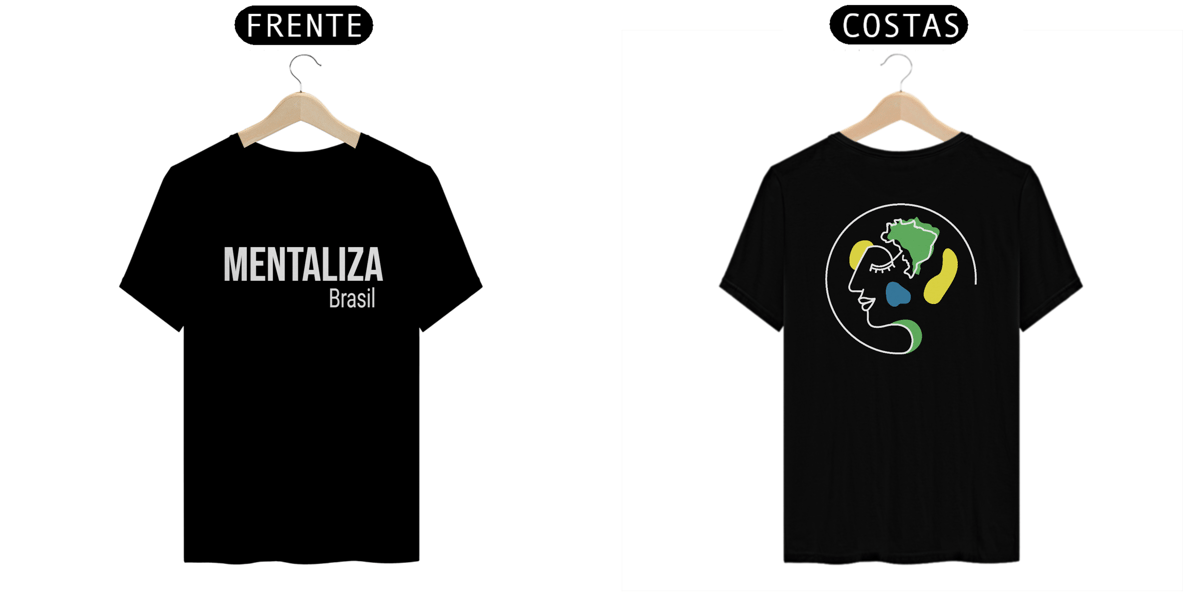 Nome do produto: Camiseta clássica com logo - Mentaliza branco