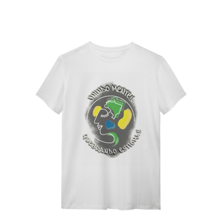 Nome do produto Camiseta com logo e slogan em grafite - branco