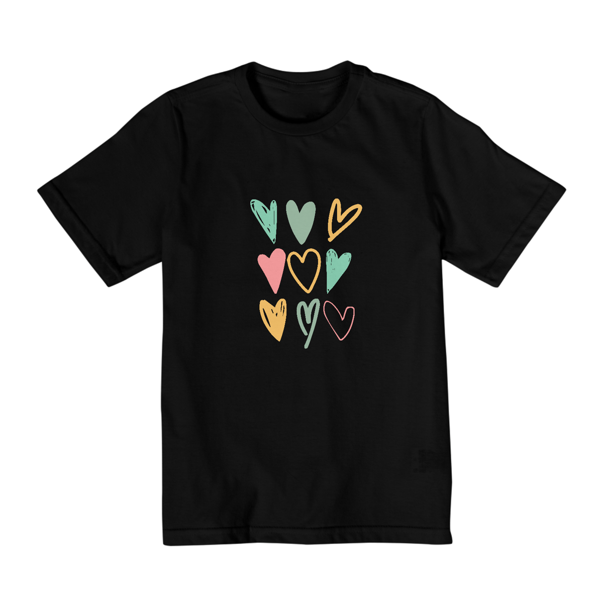 Nome do produto: Camiseta Intantil Coração - 2 a 8anos
