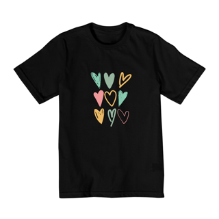 Camiseta Intantil Coração - 2 a 8anos