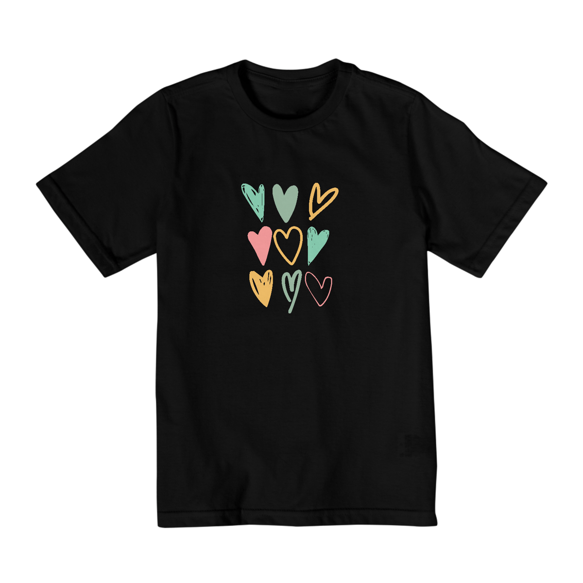 Nome do produto: Camiseta infantil Coração - 10 a 14 anos