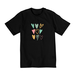 Camiseta infantil Coração - 10 a 14 anos