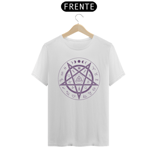 Nome do produto Pentagrama Místico: Os Segredos do Zodíaco e a Tríade Arcana – Camiseta Ocultista