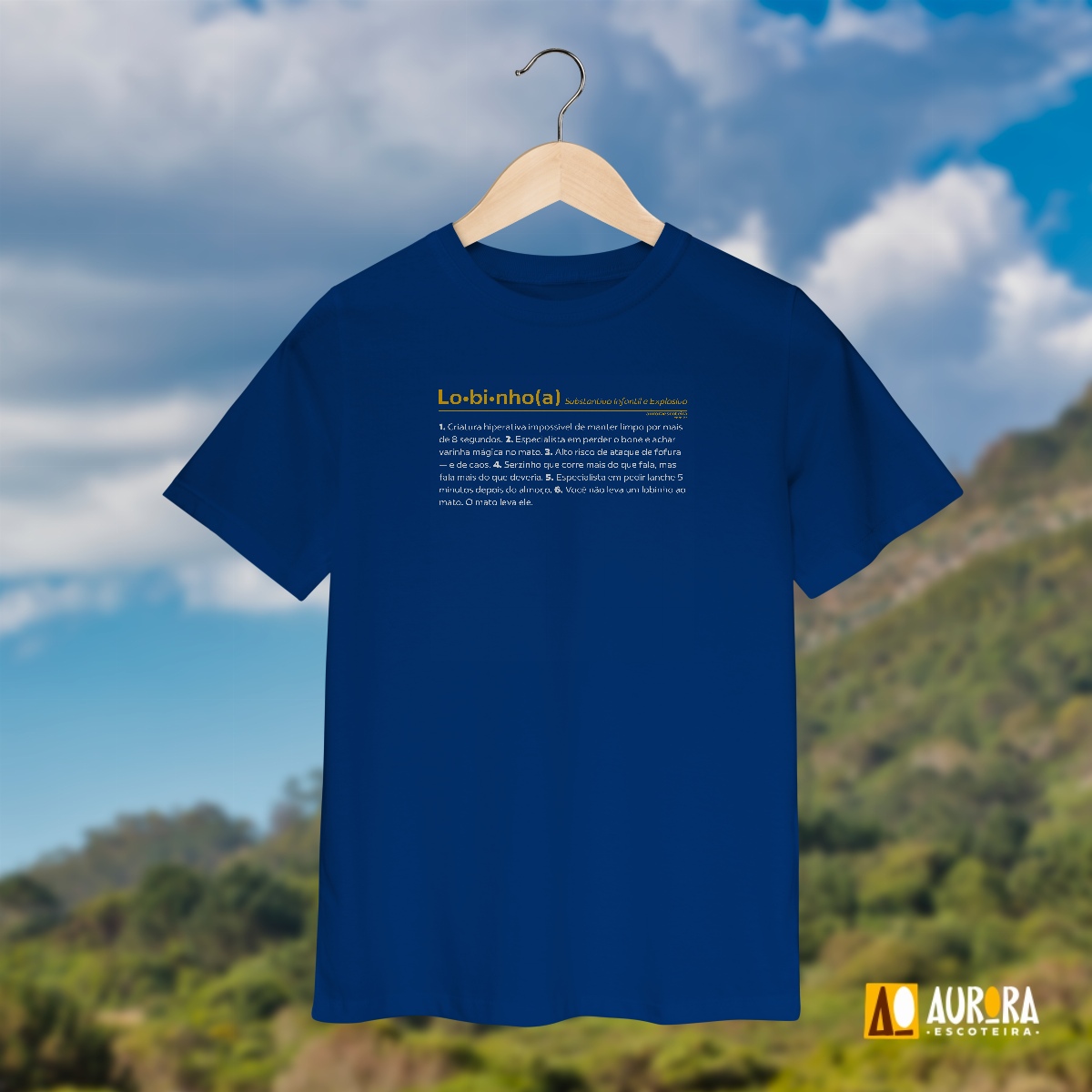 Nome do produto: Camiseta Infantil (2 a 8) - Verbete Lobinho