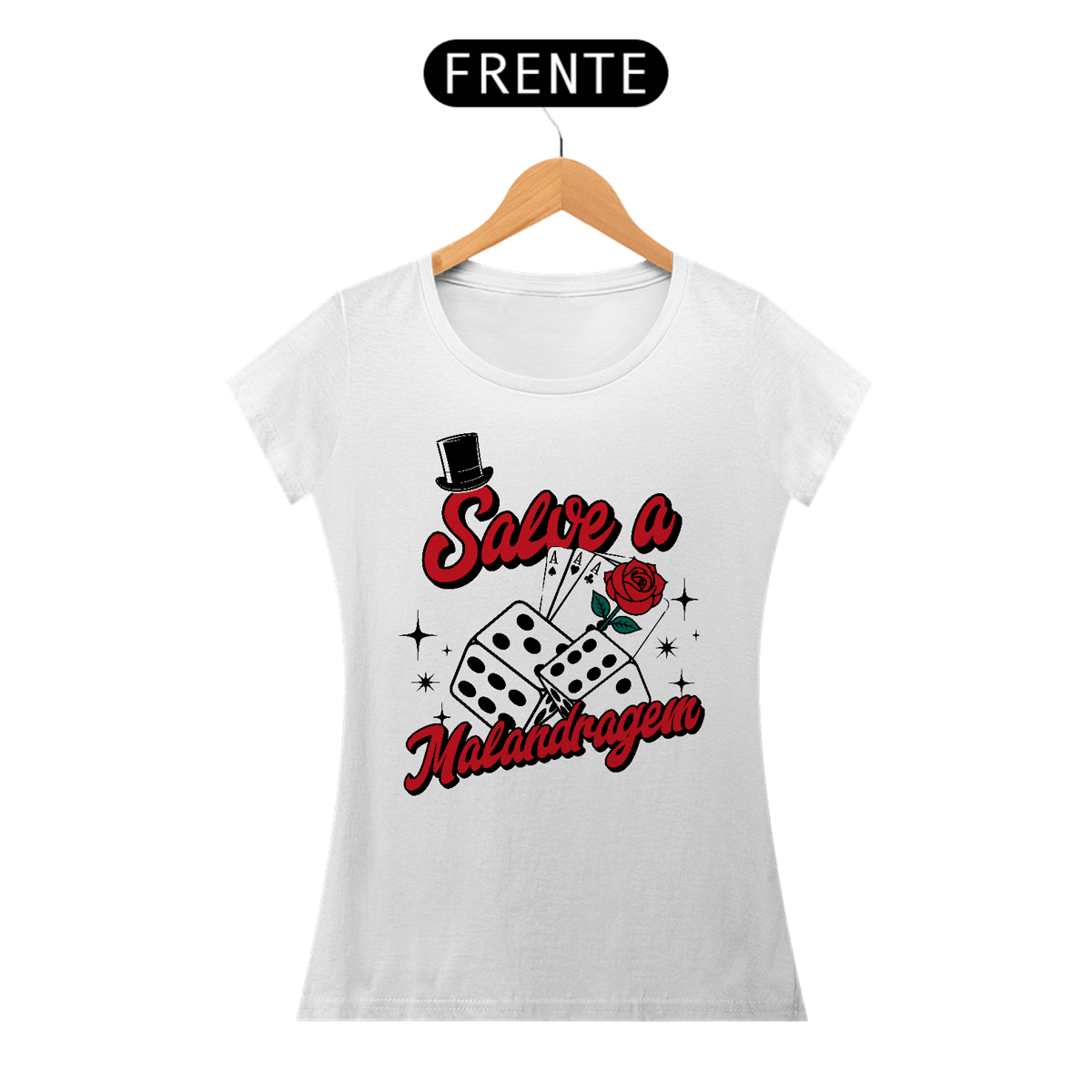 Nome do produto: Baby Look Branca - Salve a Malandragem