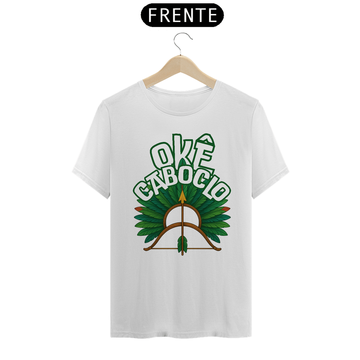 Nome do produto: Camiseta Branca - Okê Caboclo