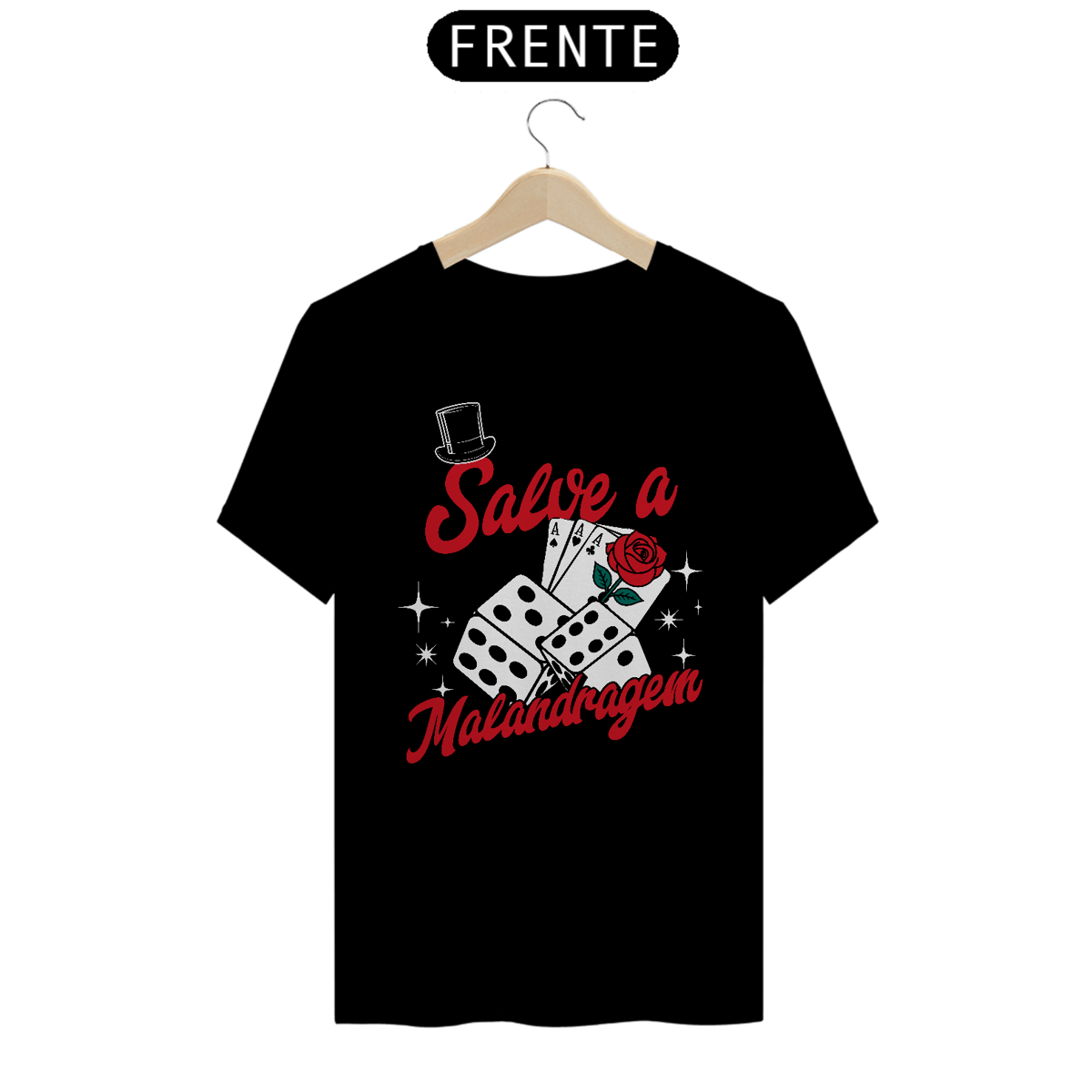 Nome do produto: Camiseta Preta - Salve a Malandragem