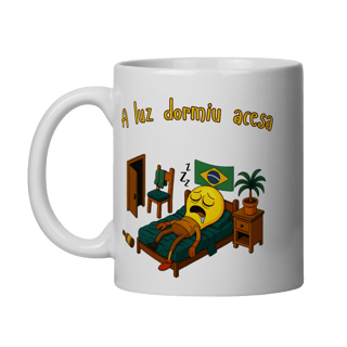 Caneca A luz dormiu acesa