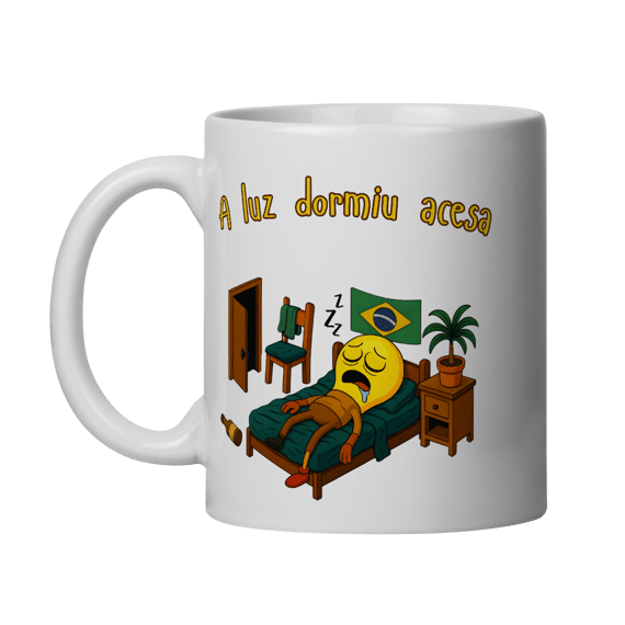 Caneca A luz dormiu acesa