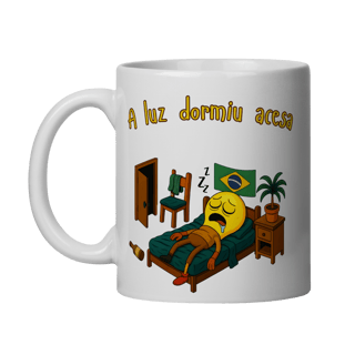 Caneca A luz dormiu acesa