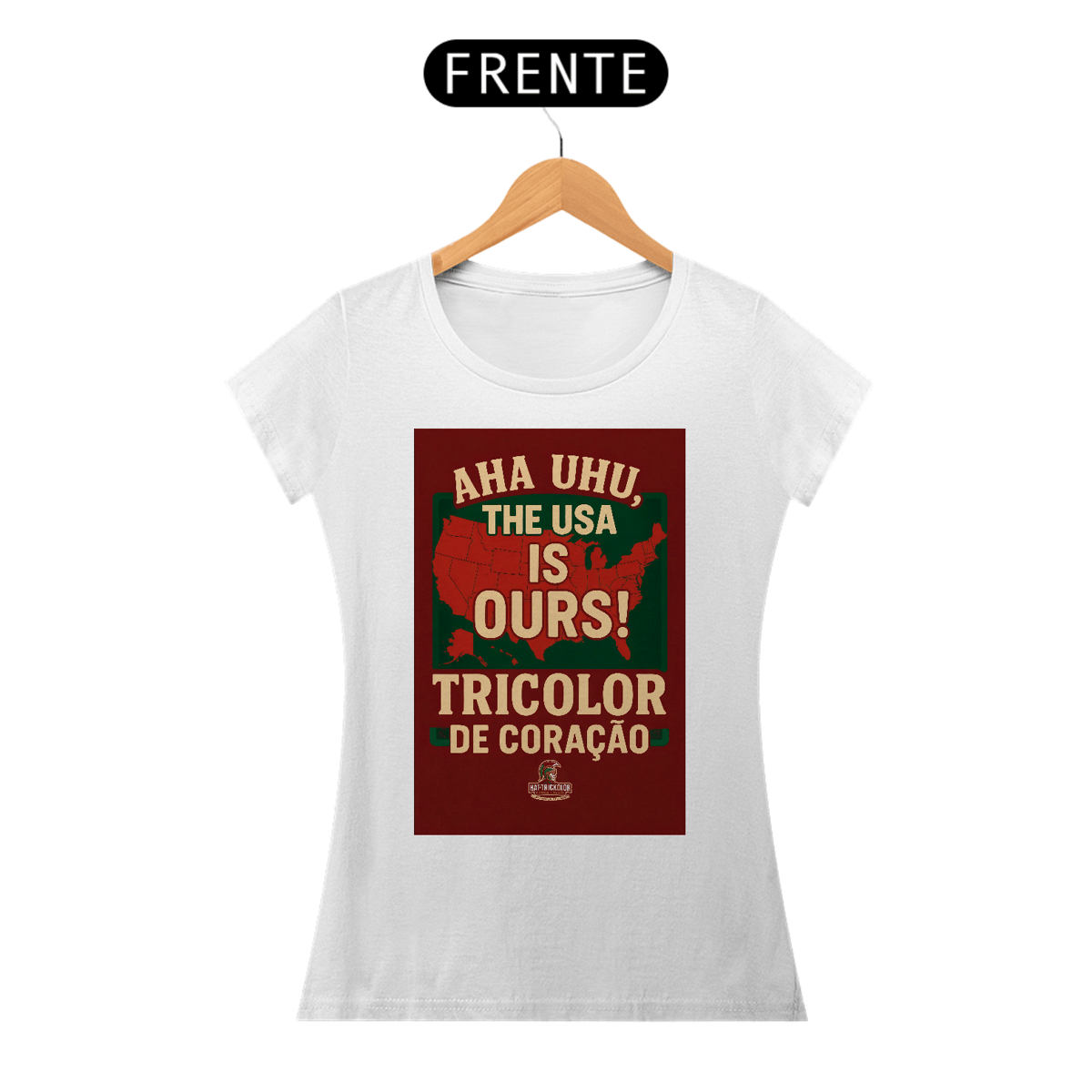 Nome do produto: Camisa Feminina The USA Is Ours Hat-Trickolor | Fluminense