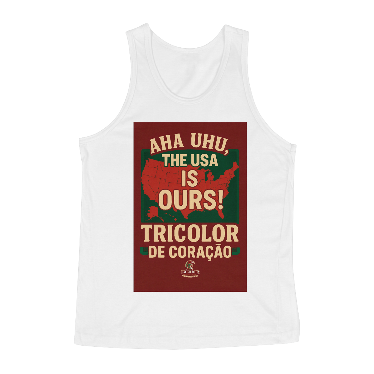 Nome do produto: Regata Masculina The USA Is Ours Hat-Trickolor | Fluminense