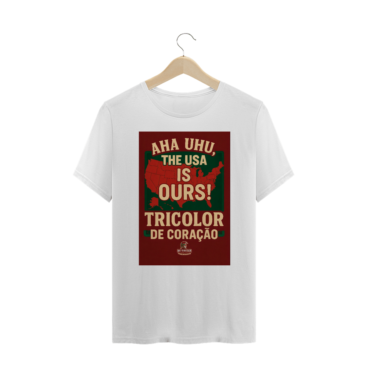 Nome do produto: Camisa Unissex Plus Size The USA Is Ours Hat-Trickolor | Fluminense