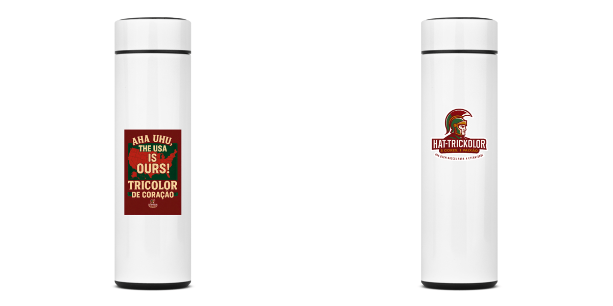 Nome do produto: Garrafa Térmica 400ml The USA Is Ours Hat-Trickolor | Fluminense