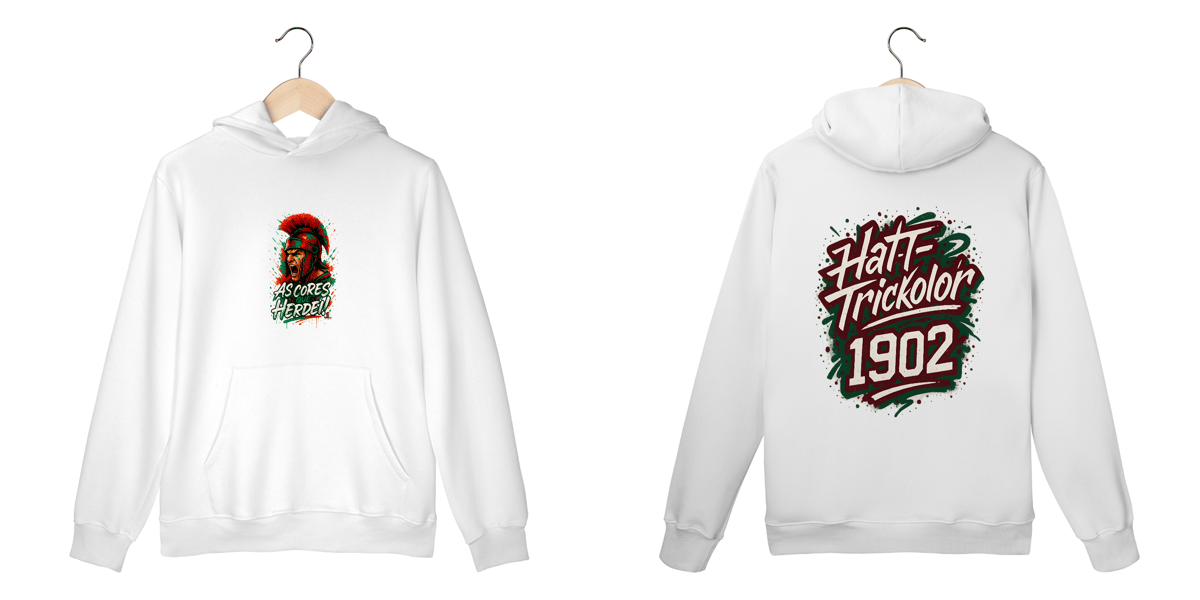 Nome do produto: Moletom Unissex As Cores que Herdei Guerreiro Hat-Trickolor | Fluminense