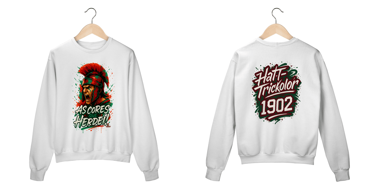 Nome do produto: Moletom As Cores que Herdei Guerreiro Hat-Trickolor | Fluminense