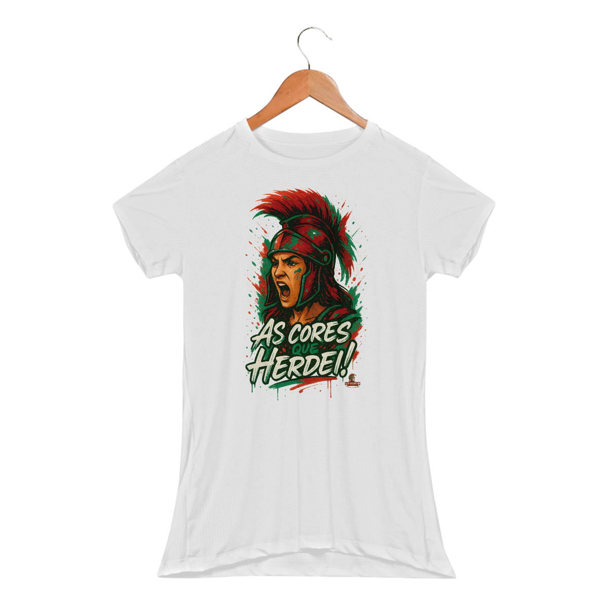 Nome do produto: Camisa Feminina Dryfit Baby Long As Cores que Herdei Guerreira Hat-Trickolor | Fluminense