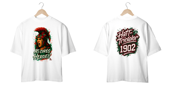 Camisa Oversized Unissex As Cores que Herdei Guerreira Hat-Trickolor | Fluminense