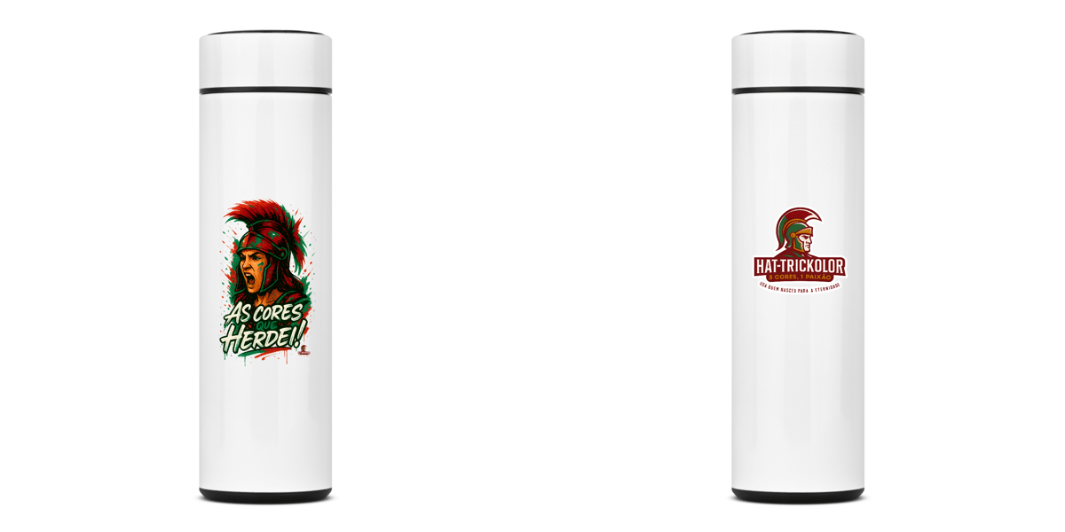 Nome do produto: Garrafa Térmica 400ml As Cores que Herdei Guerreira Hat-Trickolor | Fluminense