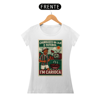 Nome do produto Camisa Feminina Baby Long Churrasco e Futebol Hat-Trickolor | Fluminense
