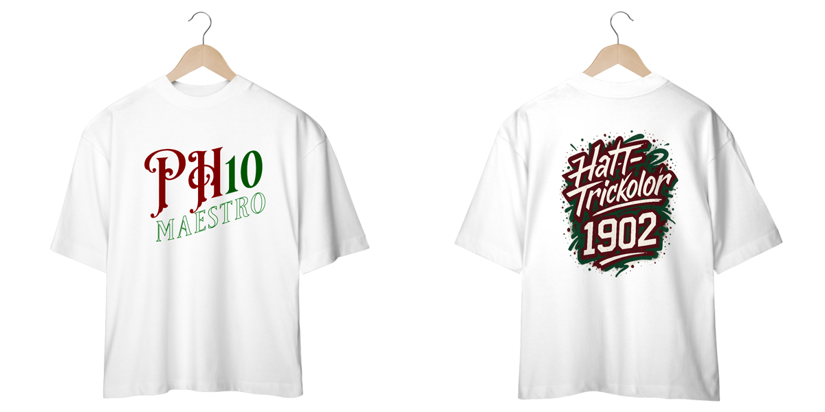 Nome do produto: Camisa Oversized Unissex PH10 Maestro Hat-Trickolor | Fluminense